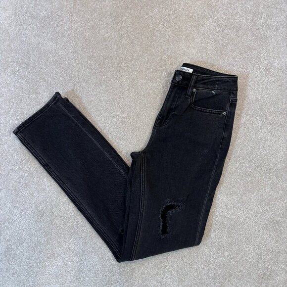 Vigoss Ace High-Rise Straight Leg Distressed Jeans in Black - Size 24 - NWT - Picture 1 of 10